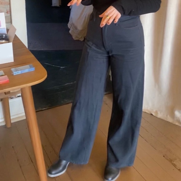Ozma Mara Wide Leg Jean Black Tencel Bull Denim SIZE 26 ORIGINAL 218 - Picture 3 of 6